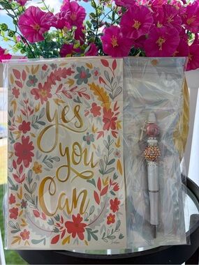 Inspirational Stationary Journal Handmade Writing Pen Set Yes You Can